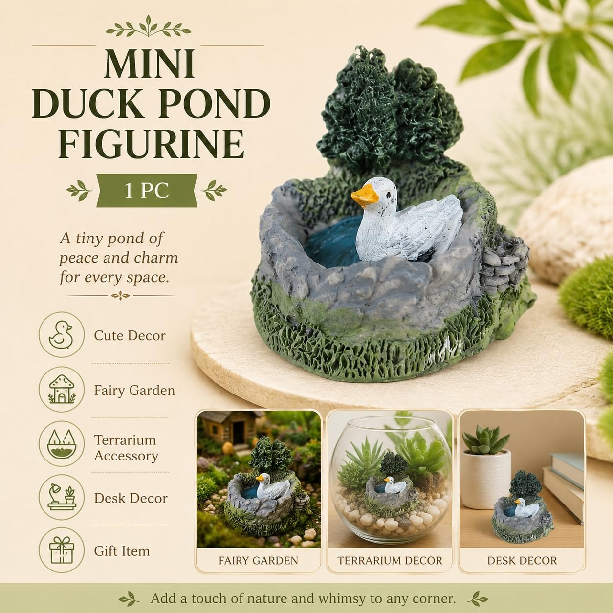 Mini Duck Pond Figurine-2