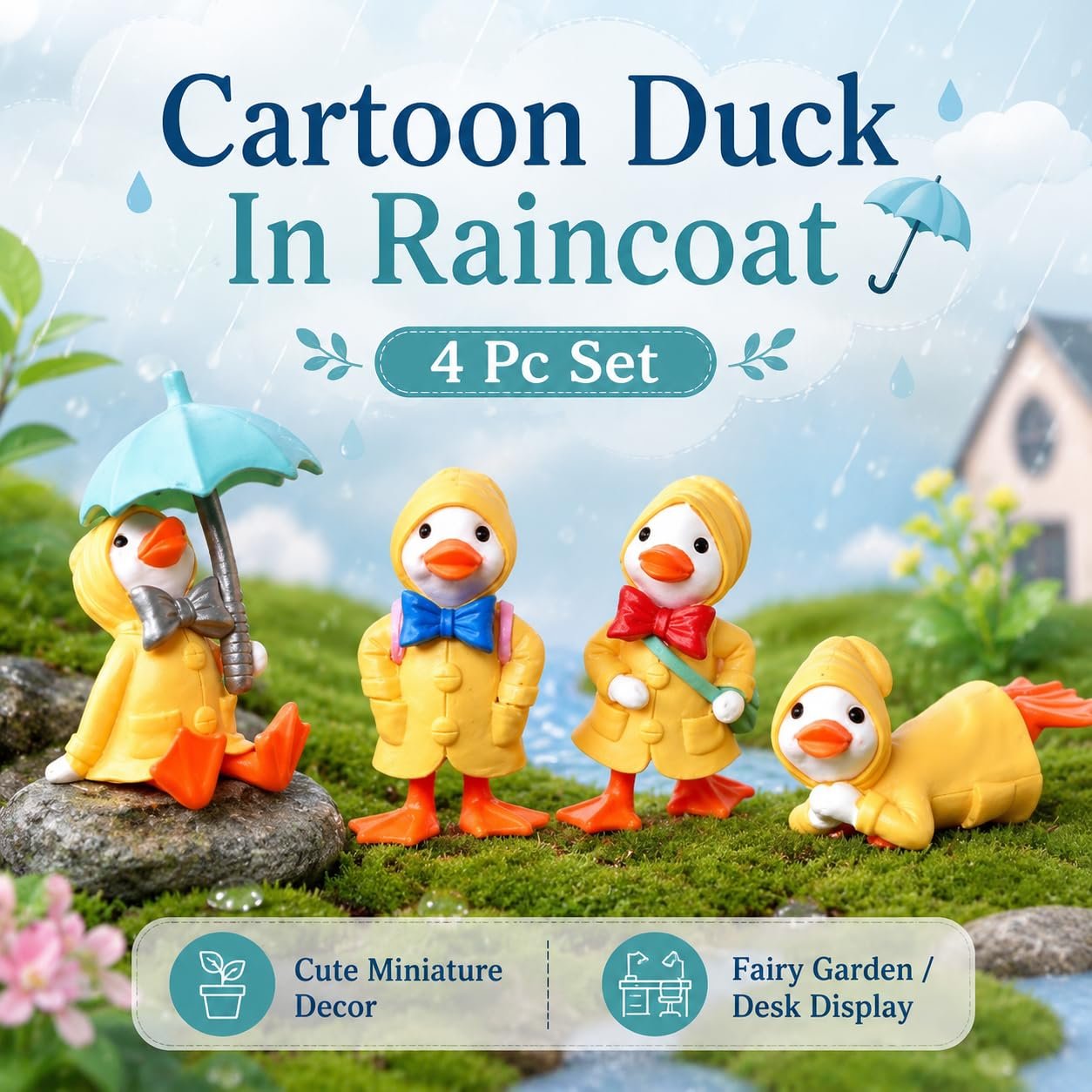 Miniature-Cartoon-Duck-In-Raincoat-2