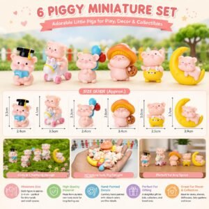 Miniature Piggy Resin Pig Figurines-3