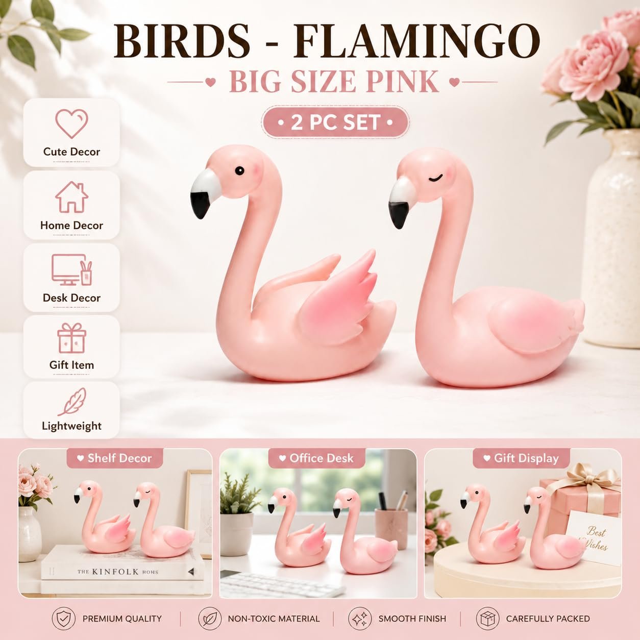 Pink Flamingo Figurines-1