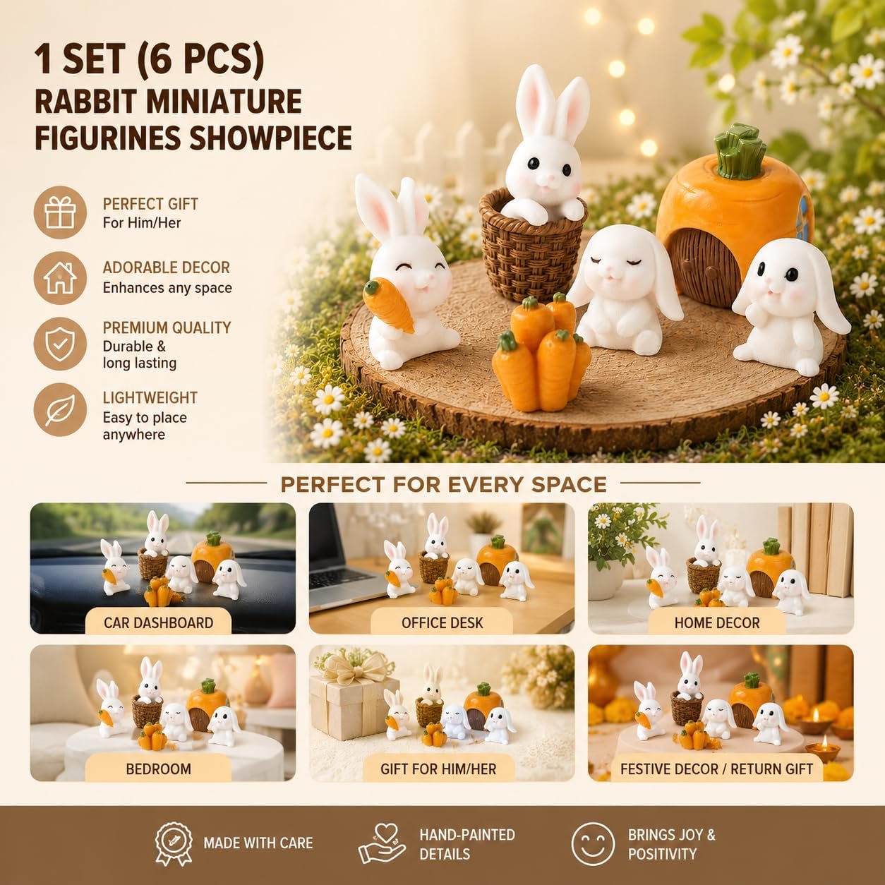 Rabbit Miniature Figurines Showpiece-2