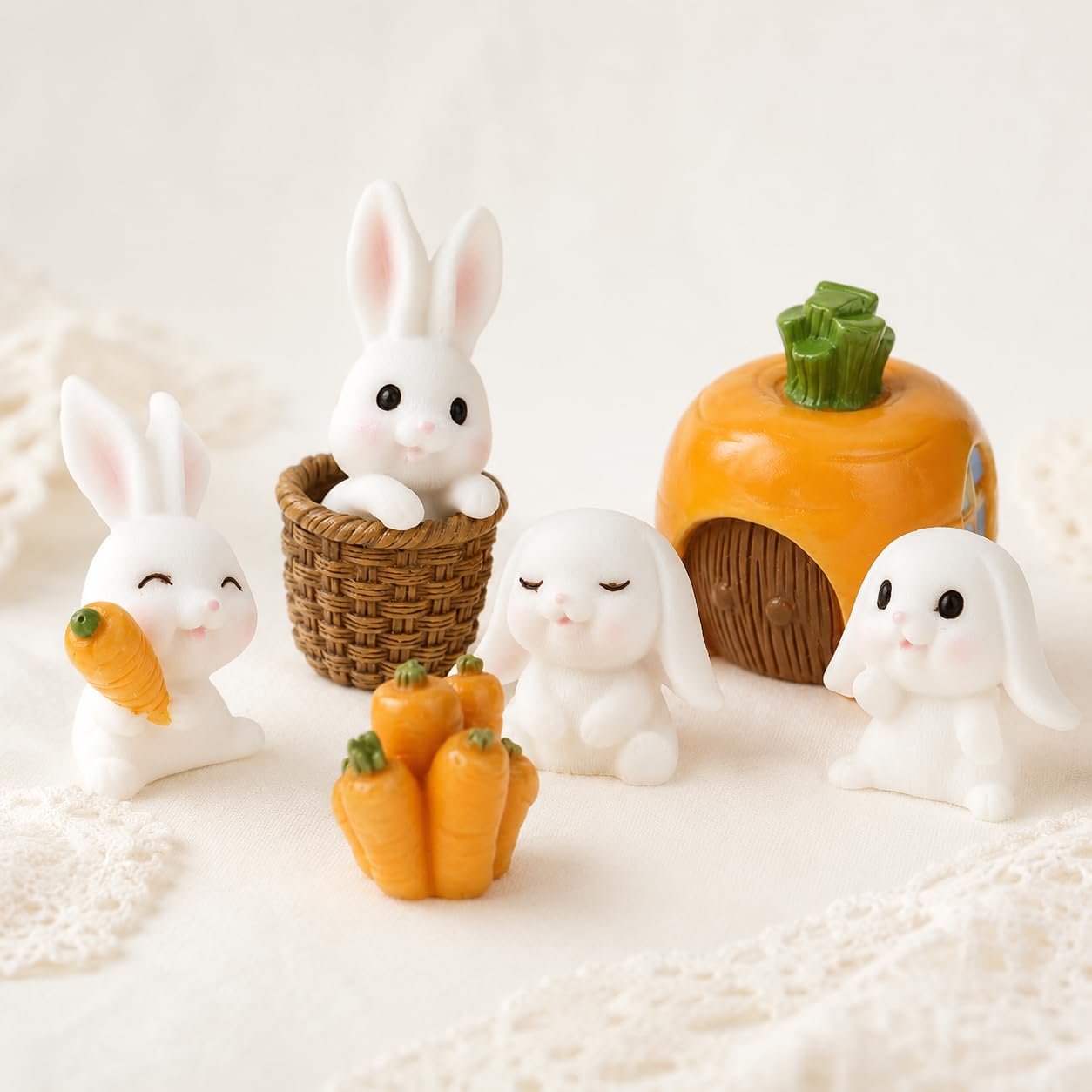 Rabbit Miniature Figurines Showpiece