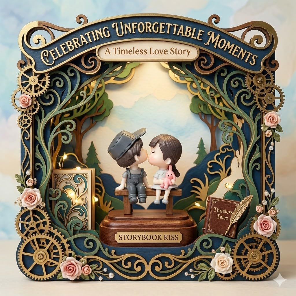 Romantic Love Couple Kissing Miniature Figurine-2
