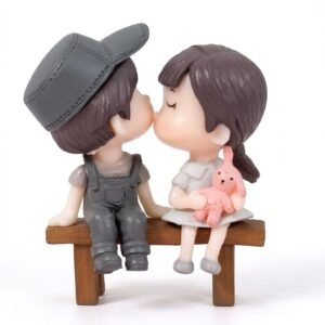 Romantic Love Couple Kissing Miniature Figurine